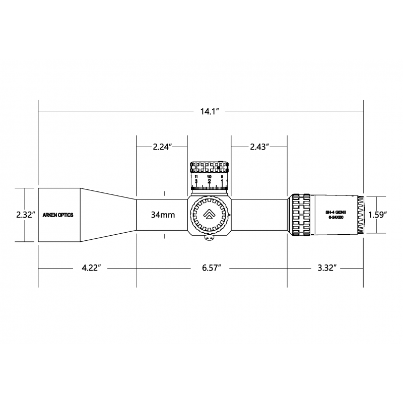 Luneta celownicza ARKEN SH4 6-24X50 GEN2 FFP MOA VPR Illuminated Reticle with Zero Stop – Tubus 34mm
